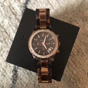 Michael Kors tortoise and rose gold watch